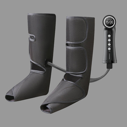 Black foot massager with digital display on a white background
